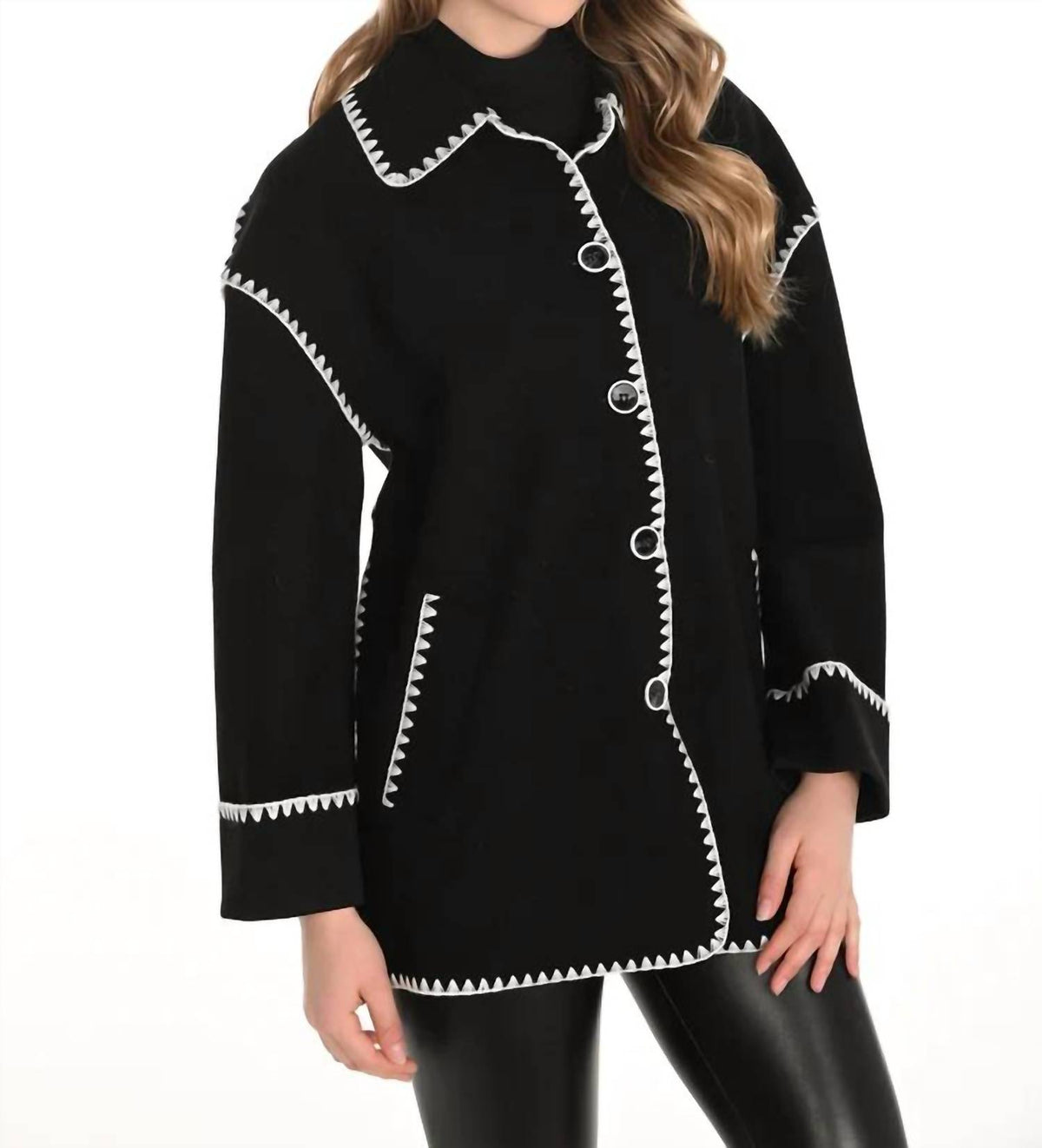 Frank Lyman - Bellona Long Jacket With Contrast Stitching