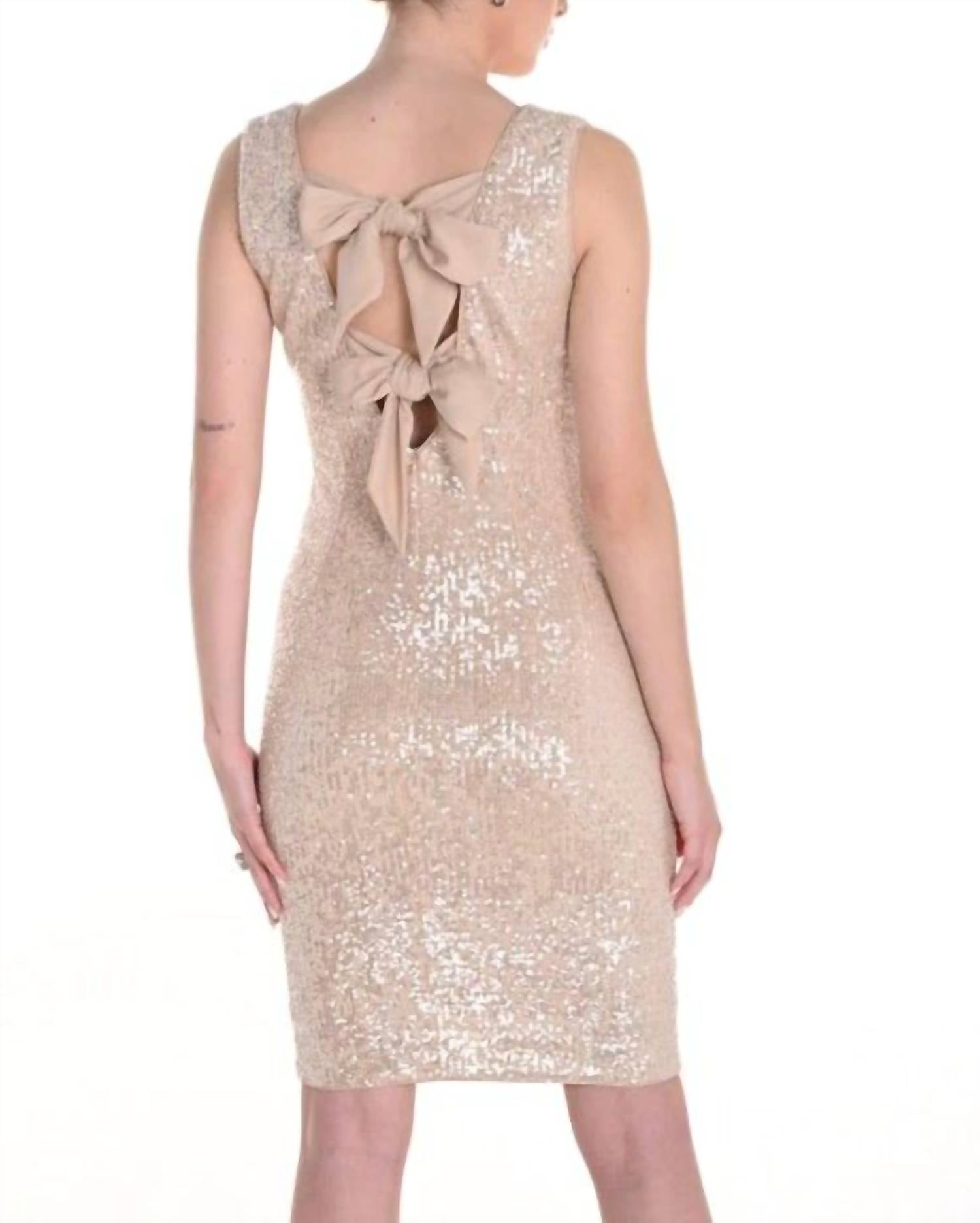 Frank Lyman - Champagne Sparkle Dress - beige - clothing - dresses