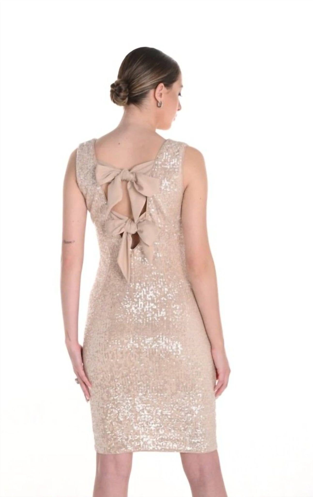 Frank Lyman - Champagne Sparkle Dress - beige - clothing - dresses