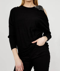 Frank Lyman - Crew Neck Jewel Pullover Sweater