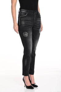 Frank Lyman - Diamante Woven Denim Pant