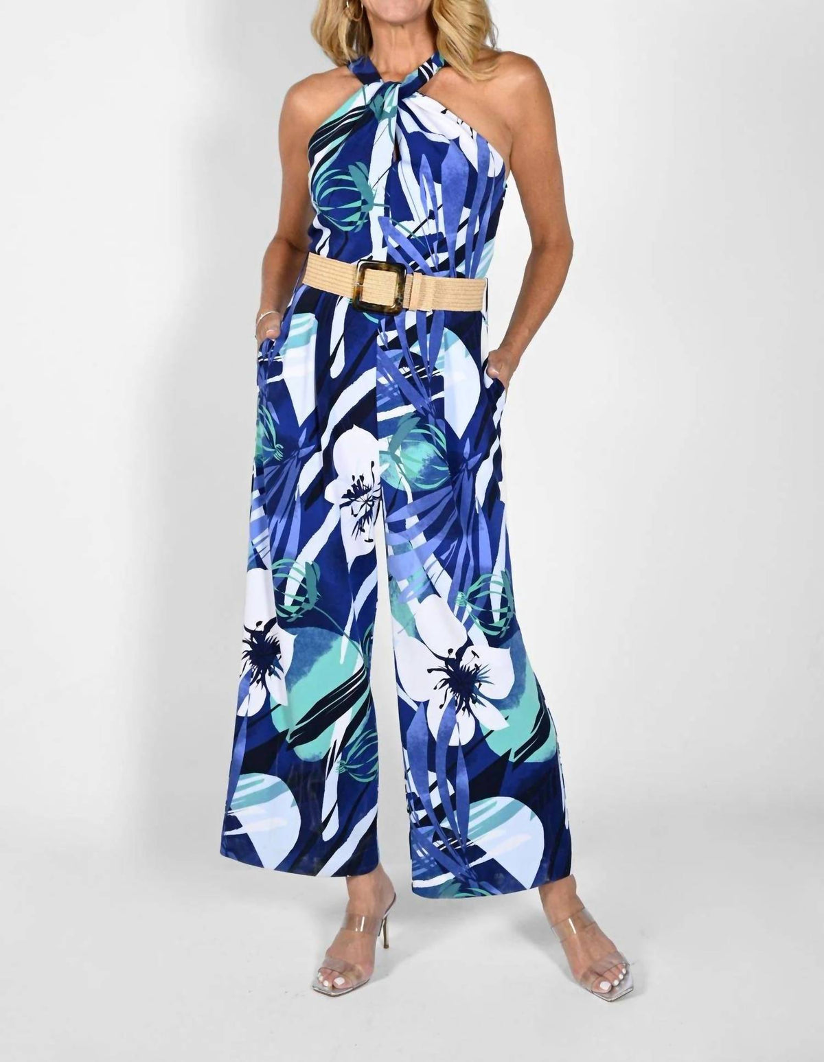 Frank Lyman - Floral Print Halter Jumpsuit