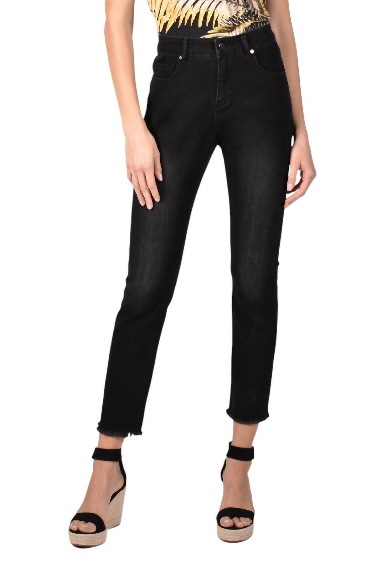 Frank Lyman - Frayed Hem Denim Jeans