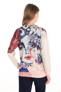 Frank Lyman - Graphic Media Knit Pull Over Top