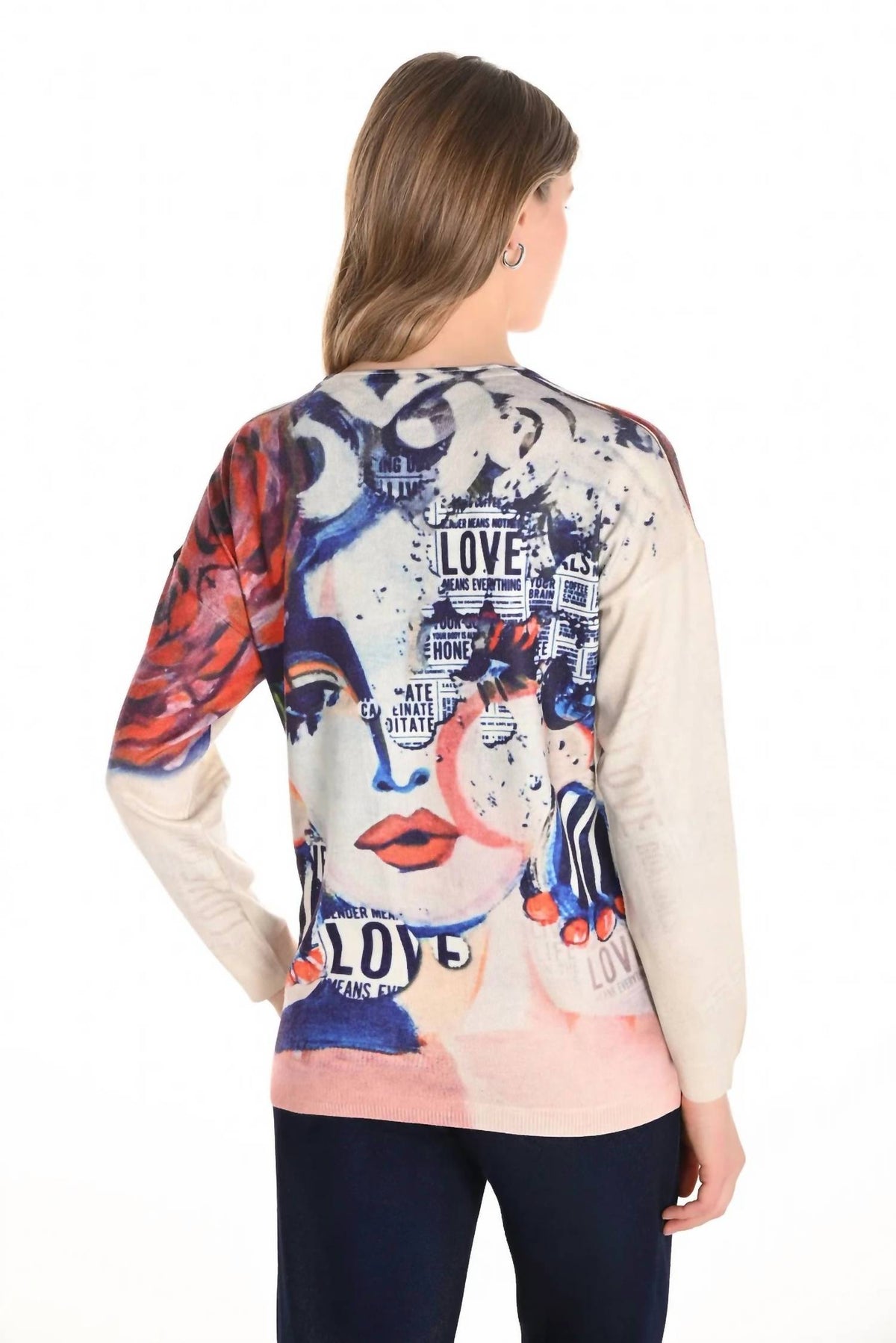 Frank Lyman - Graphic Media Knit Pull Over Top