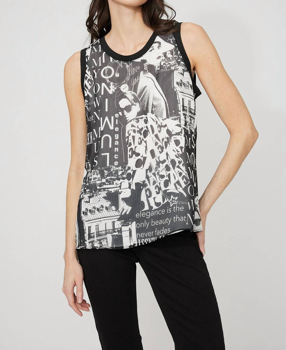 Frank Lyman - Graphic Print Sleeveless Pullover Top