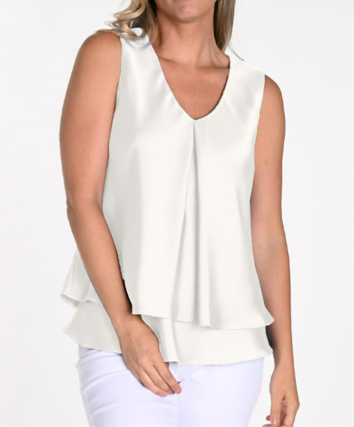 Frank Lyman - Layered Satin Sleeveless Blouse