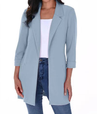 Frank Lyman - Open Front Collared Knit Blazer