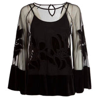 Frank Lyman - Semi-transparent Velvet Insert Top