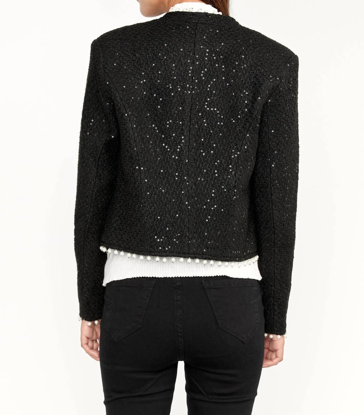 Frank Lyman - Sequin Bolero Jacket With Pearls