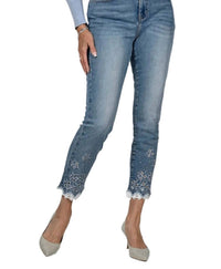 Frank Lyman - Sequin Detail Cropped Jeans