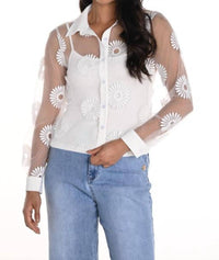 Frank Lyman - Sheer Daisy Button Down w/ Cami