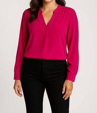Frank Lyman - V Neck Woven Top