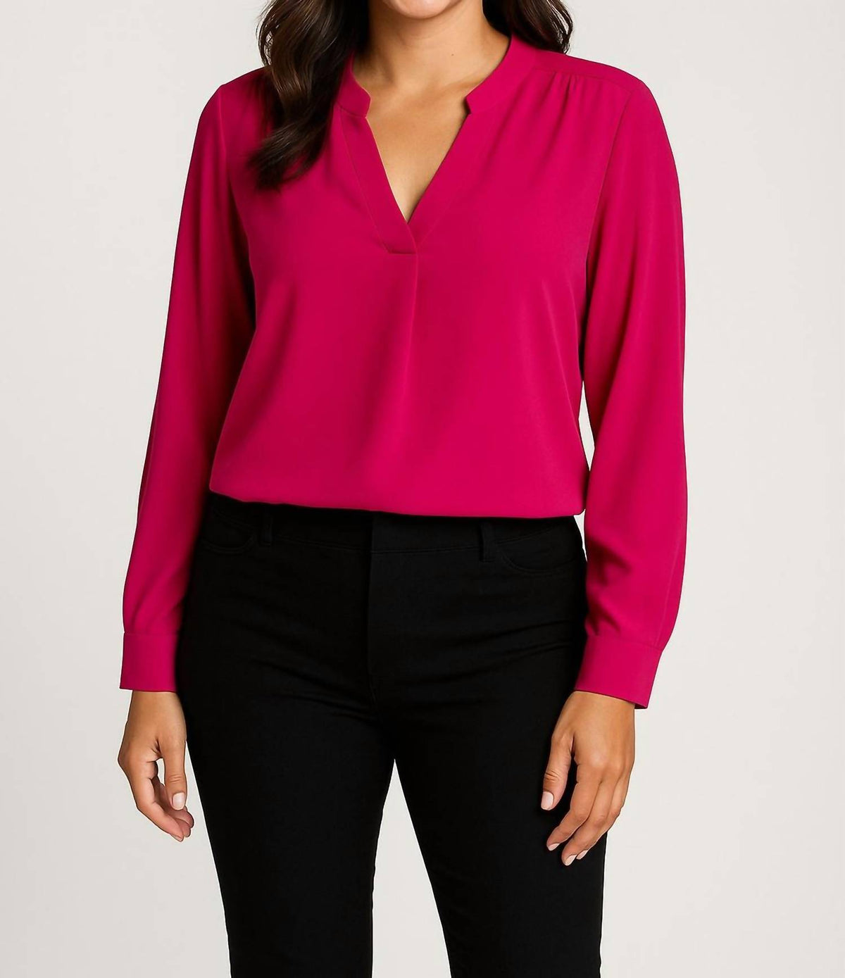 Frank Lyman - V Neck Woven Top