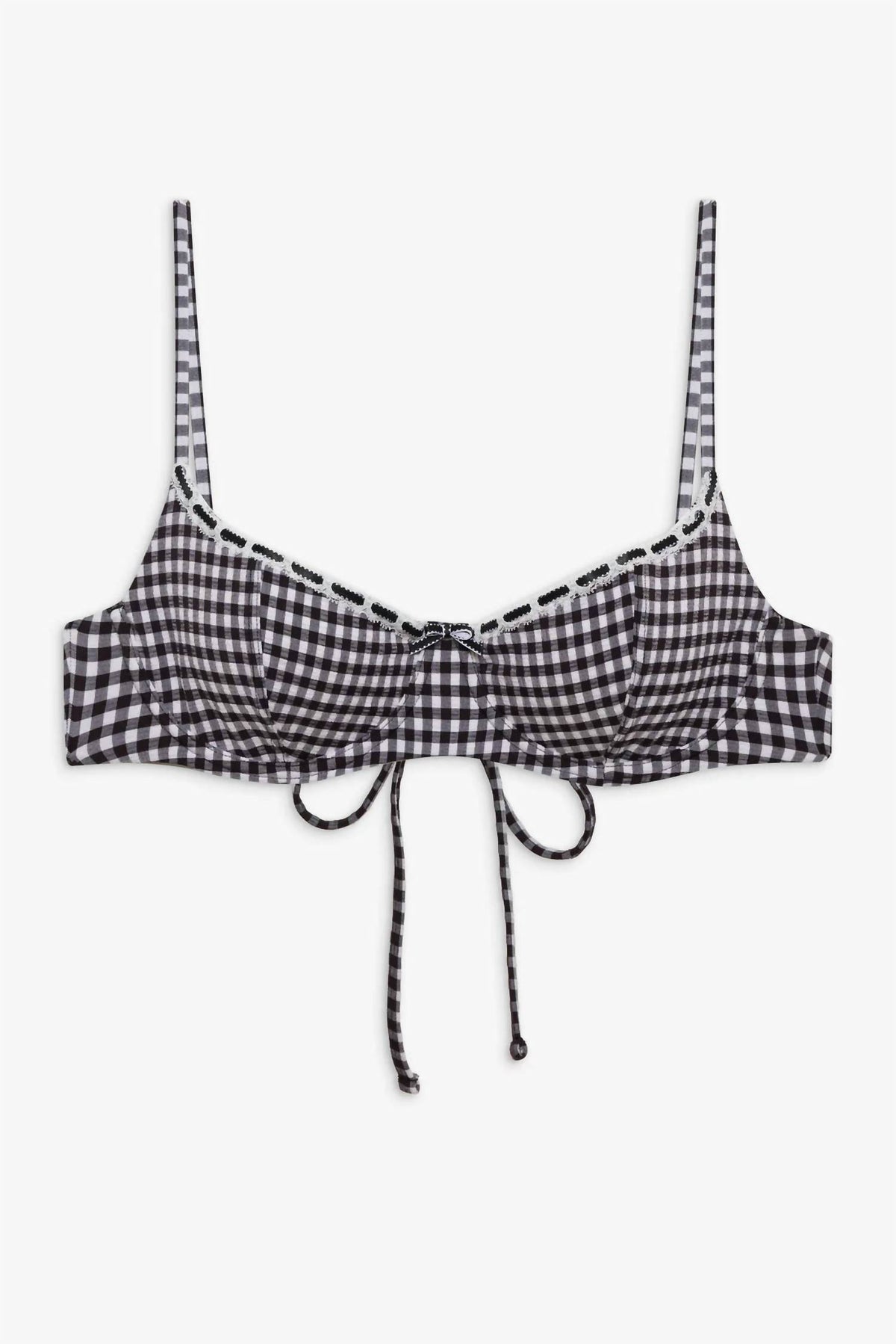 Frankies Bikinis - Cola Gingham Underwire Bikini Top