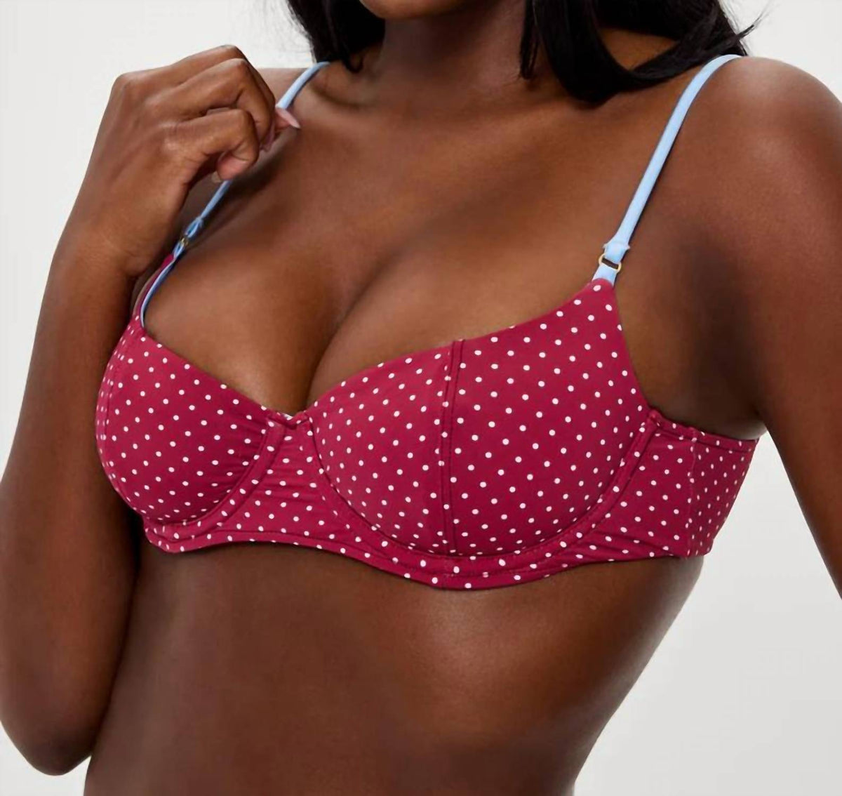 Frankies Bikinis - Cola Polka Dot Bikini Top