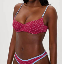 Frankies Bikinis - Cola Polka Dot Bikini Top