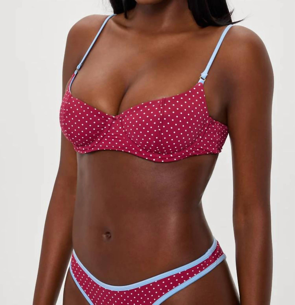 Frankies Bikinis - Cola Polka Dot Bikini Top