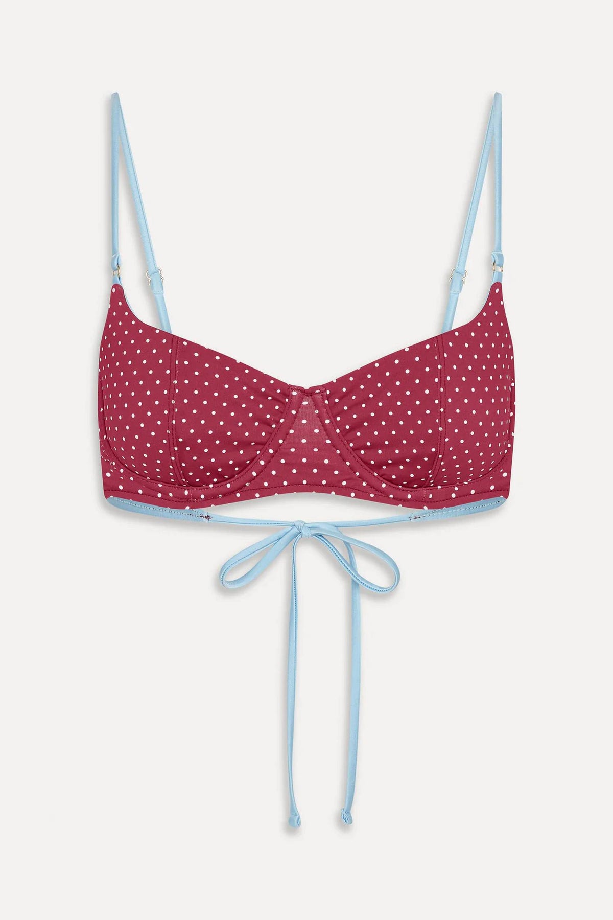 Frankies Bikinis - Cola Polka Dot Bikini Top
