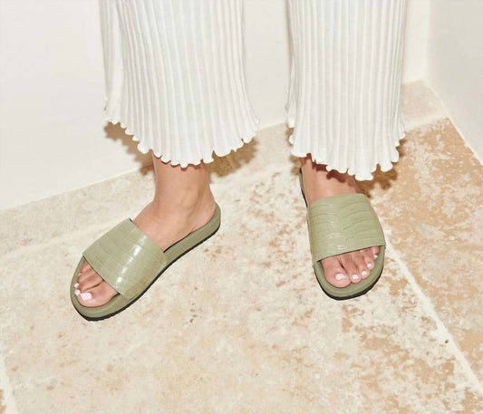 Freda Salvador - Women's Lea Slides - green - sandals - shoes