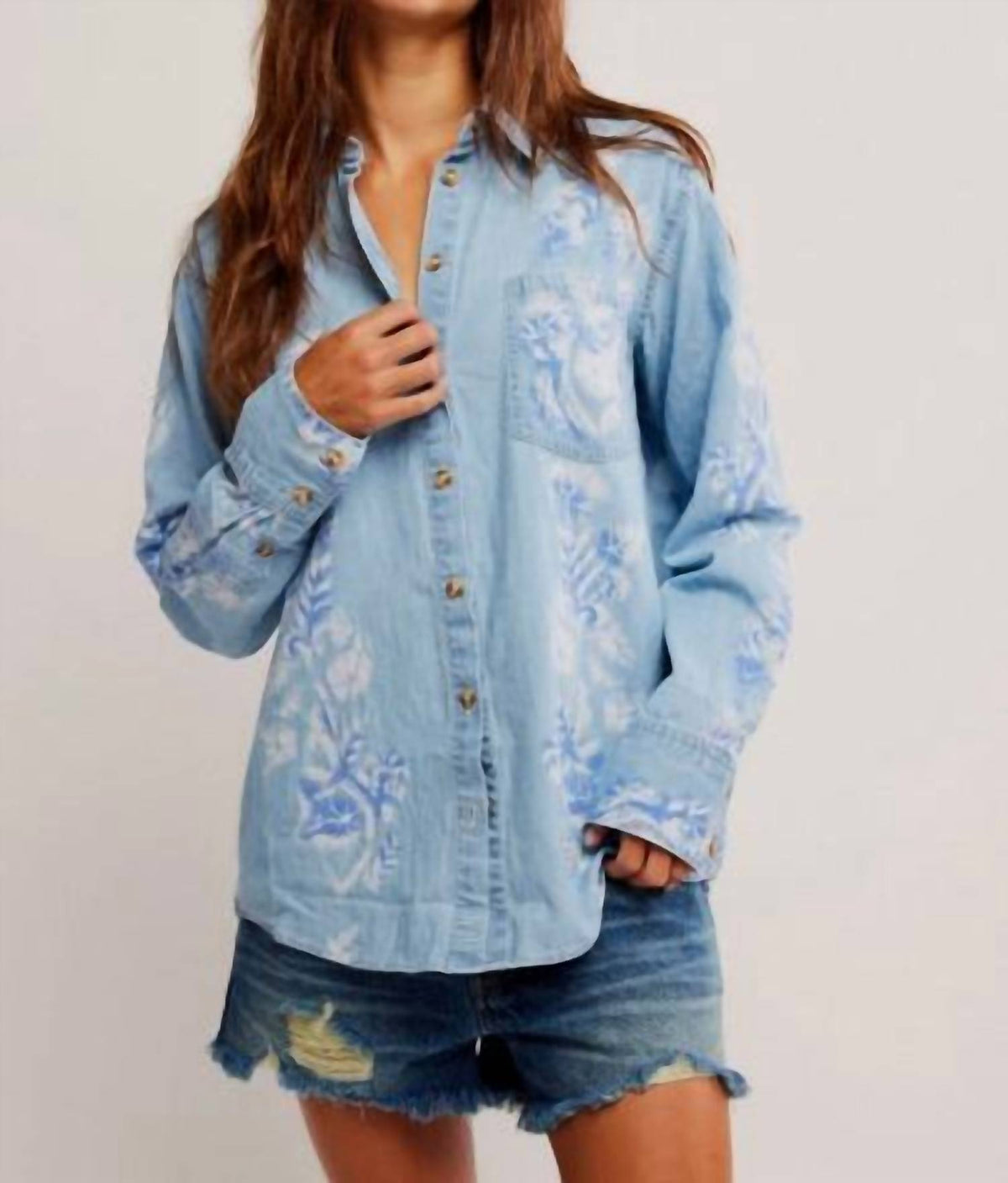 Free People - Airbrushed Denim Top