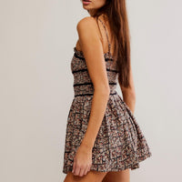 Free People - Bali Checked Out Printed Dress - black - clothing - cotton