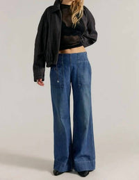 Free People - Breezy Denim Pull On Wide Leg Jean