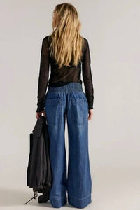 Free People - Breezy Denim Pull On Wide Leg Jean