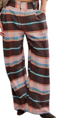 Free People - Buckle Back Plaid Trouser