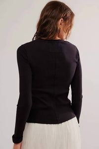 Free People - Button Up Ribbed Shrunken Cardigan