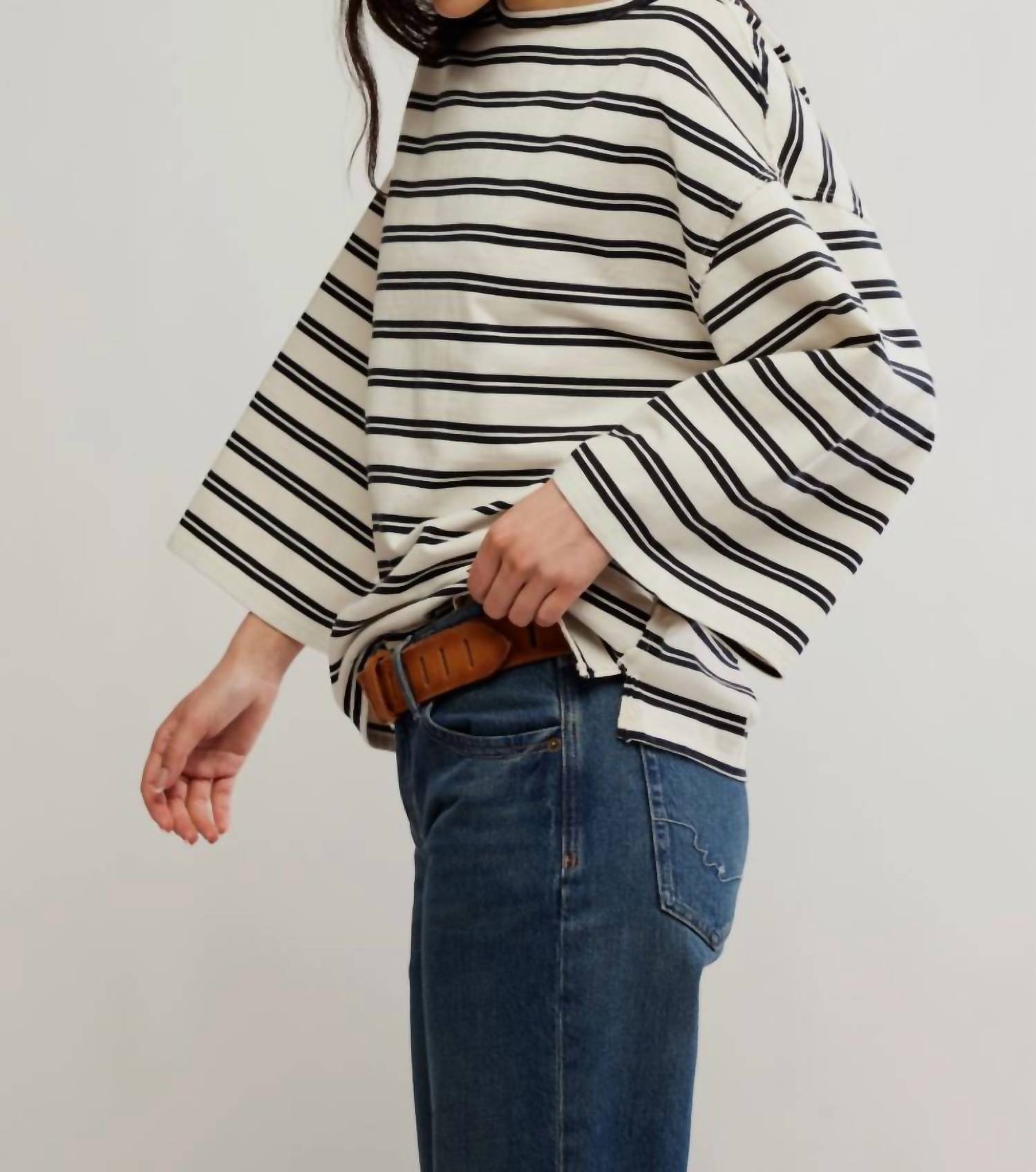 Free People - C'est La Vie Oversized Top - beige - clothing - cotton