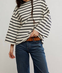 Free People - C'est La Vie Oversized Top - beige - clothing - cotton