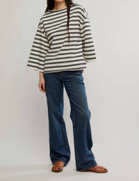 Free People - C'est La Vie Oversized Top - beige - clothing - cotton