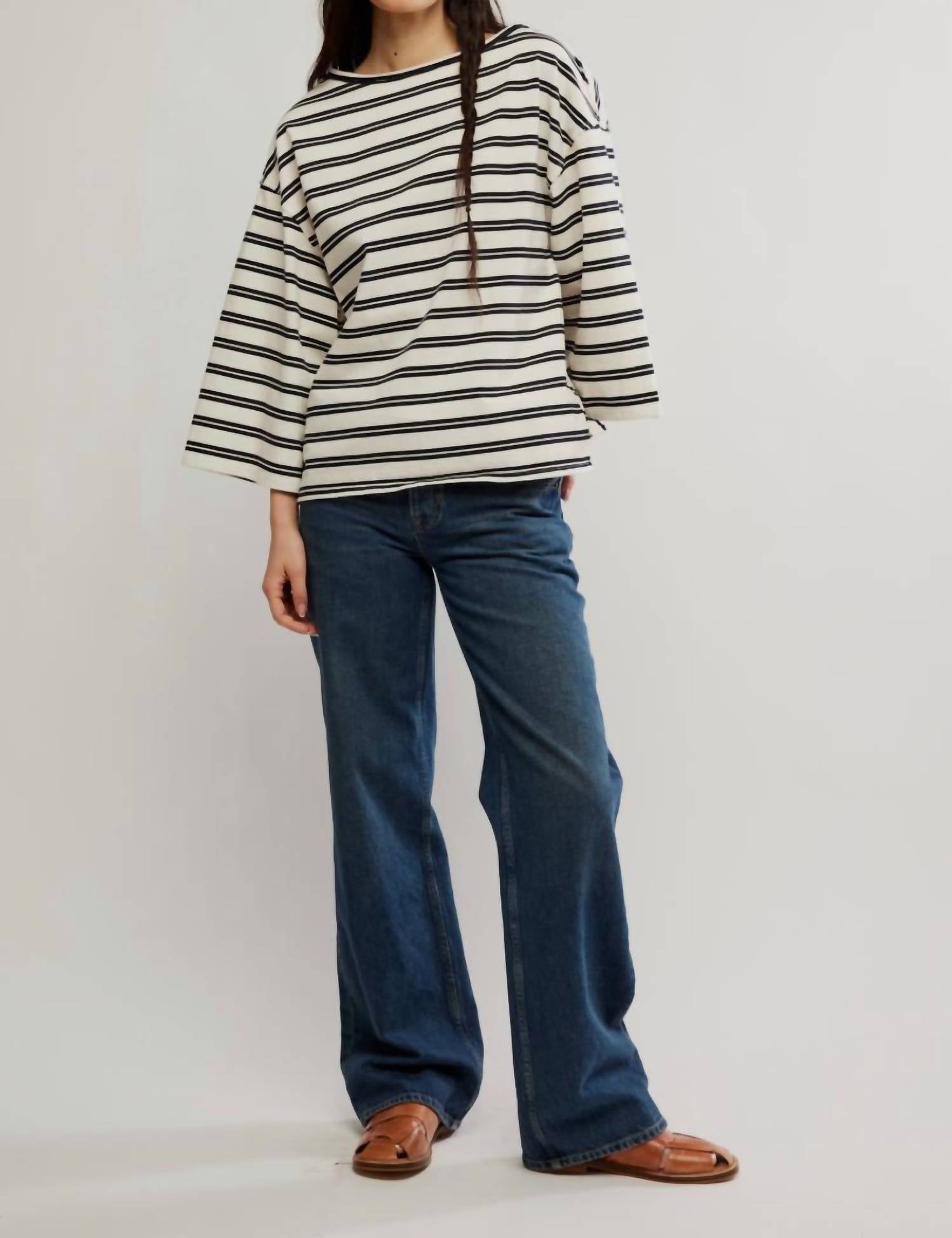 Free People - C'est La Vie Oversized Top - beige - clothing - cotton