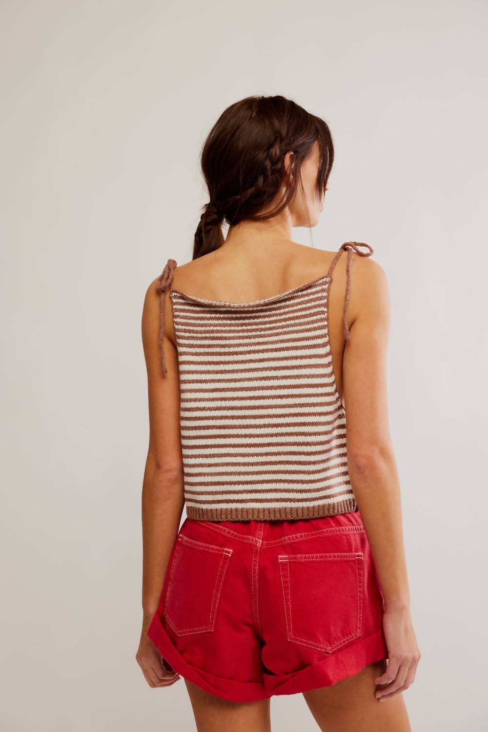 Free People - Claire Knit Tank Top - clothing - cotton - blend - red
