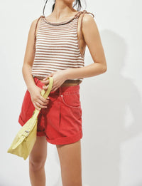 Free People - Claire Knit Tank Top - clothing - cotton - blend - red
