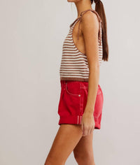 Free People - Claire Knit Tank Top - clothing - cotton - blend - red