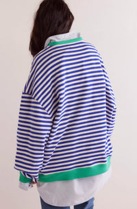 Free People - Classic Striped Crewneck Sweatshirt - clothing - cotton - hoodies