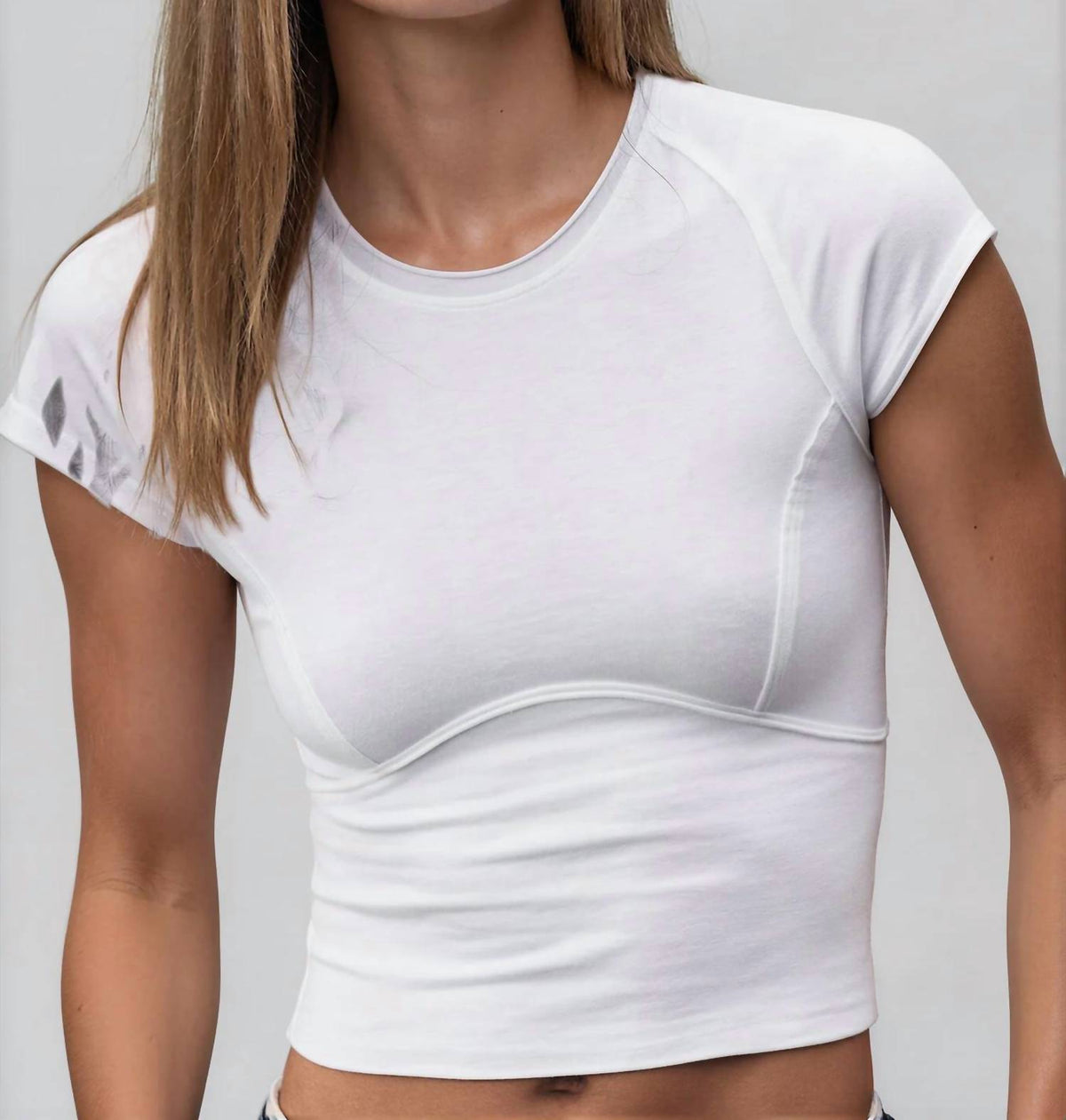 Free People - Cropped Cap Sleeve Tee