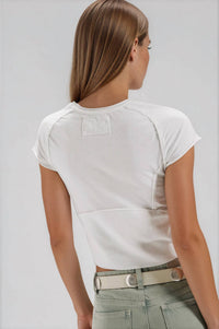 Free People - Cropped Cap Sleeve Tee
