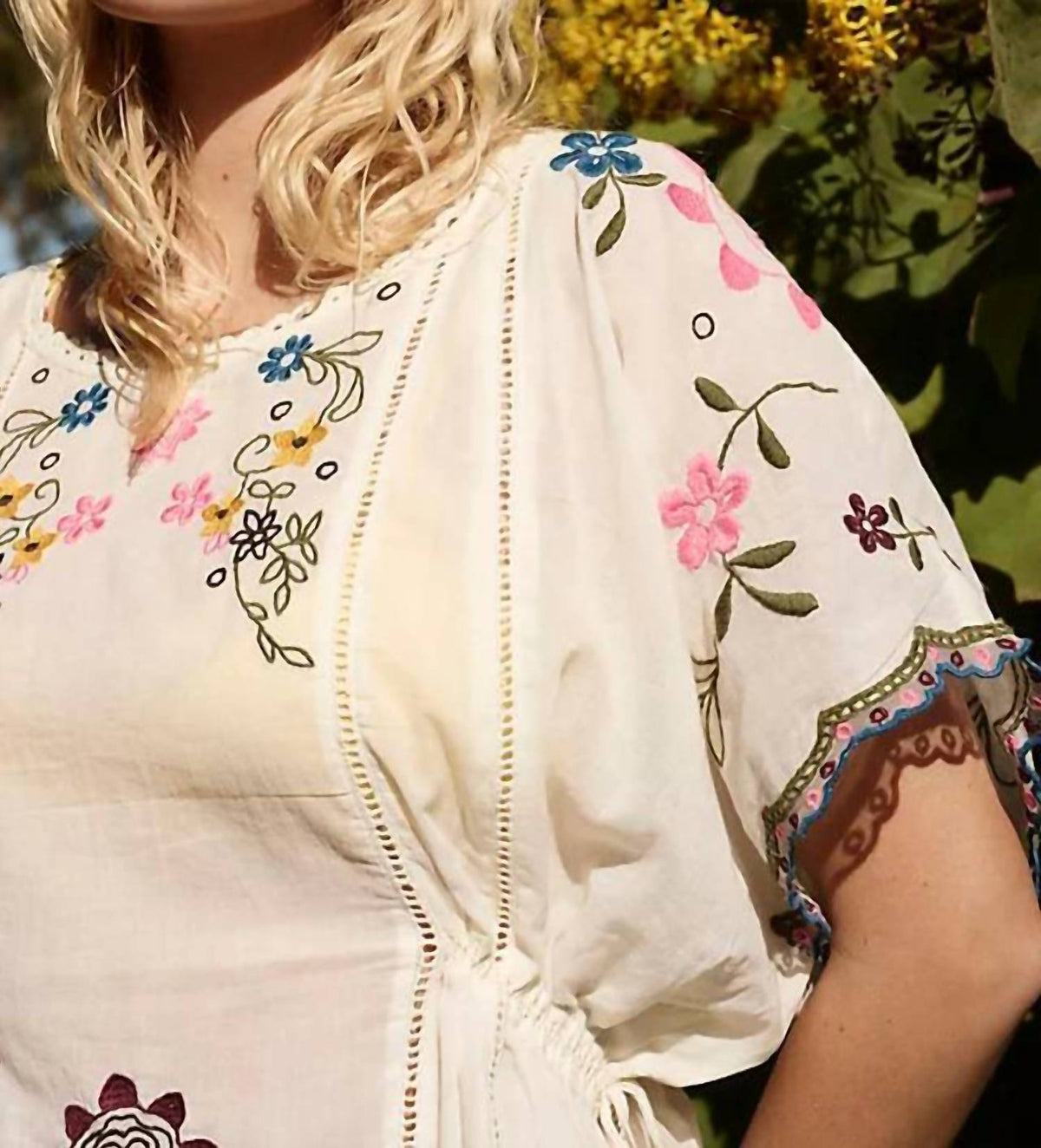 Free People - Danielle Embroidered Top