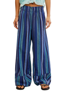 Free People - Day's End Linen Striped Pull-On Pants