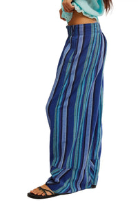 Free People - Day's End Linen Striped Pull-On Pants