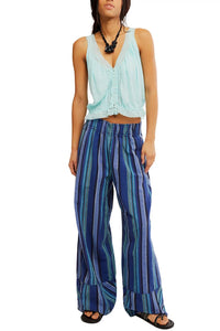 Free People - Day's End Linen Striped Pull-On Pants