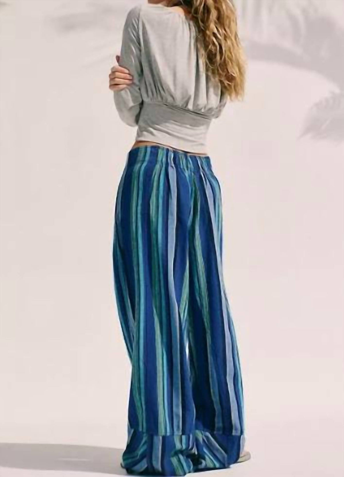 Free People - Day's End Linen Striped Pull-On Pants