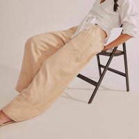 Free People - Days End Linen Pull - on Pants - beige - clothing - linen - blend