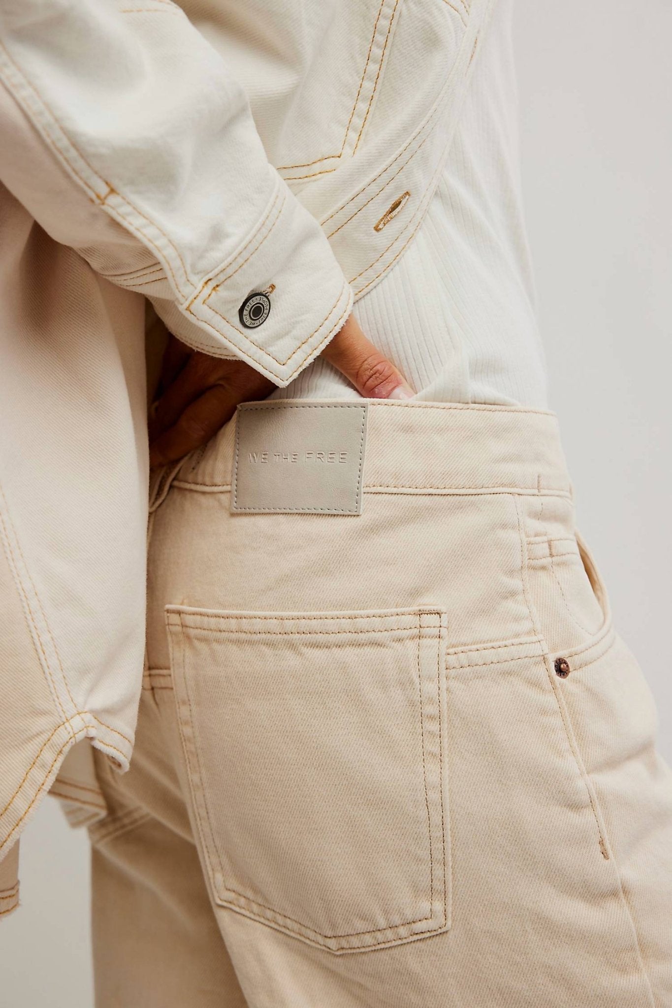 Free People - Deep Trance Dropped Barrel Pant - beige - clothing - cotton