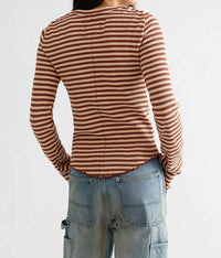 Free People - Easy Does It Striped Long Sleeve Tee