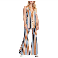 Free People - Free People Bridget Striped Vest & Pants Set