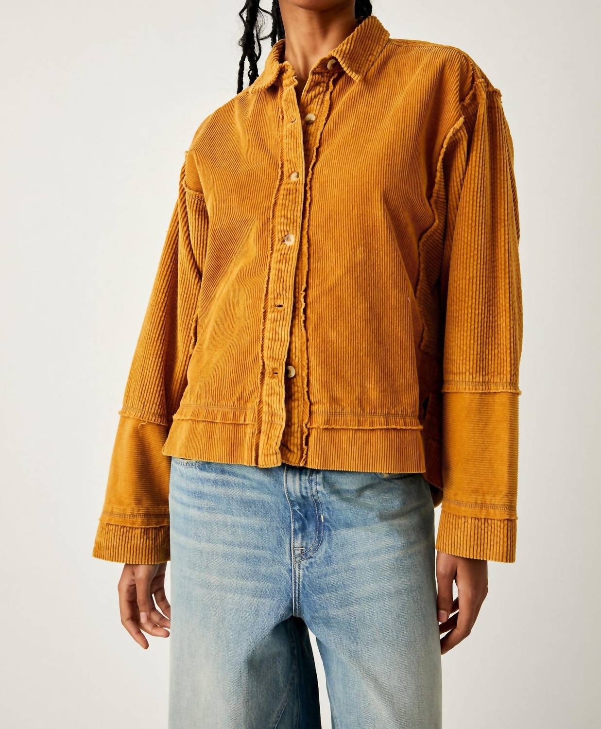 Free People - Full Moon Cord Top - button - down - shirts - clothing - cotton